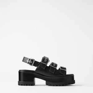 Black platform sandal Zara EU size 36, US size 5-6